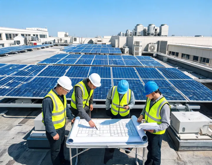 Commercial rooftop solar project under technical review
